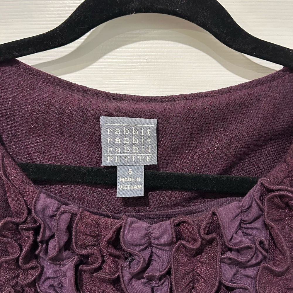 Rabbit Rabbit Rabbit Deep Purple Long Sleeve Dress - Picture 3 of 4
